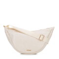 Damska torebka crossbody na szerokim pasku kremowa 100-4Y-421-0