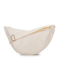 Damska torebka crossbody na szerokim pasku kremowa 100-4Y-421-0