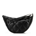Damska torebka crossbody w geometryczne przeszycia czarno - srebrna 100-4Y-422-1S
