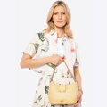 Damska torebka crossbody pleciona żółta 100-4Y-415-Y