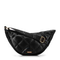 Damska torebka crossbody w geometryczne przeszycia czarno - złota 100-4Y-422-1G