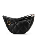 Damska torebka crossbody w geometryczne przeszycia czarno - złota 100-4Y-422-1G