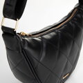 Damska torebka crossbody w geometryczne przeszycia czarno - złota 100-4Y-422-1G