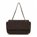 Dámska crossbody kabelka s kožušinou tmavohnedá 99-4Y-218-4