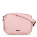 Damska torebka crossbody z imitacji skóry różowa 100-4Y-230-P