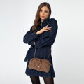 Damska torebka crossbody z marszczeniem brązowa 99-4Y-423-4