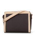 Dámska crossbody kabelka s reliéfnym monogramom, hnedá 99-4Y-231-4