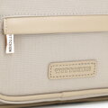 Damska torebka listonoszka z elementami ekoskóry kremowa 102-4Y-402-0