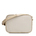 Damska torebka listonoszka z elementami ekoskóry kremowa 102-4Y-402-0