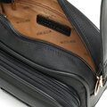 Damska torebka listonoszka z elementami ekoskóry czarna 102-4Y-402-1