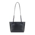 Dámska kabelka cez rameno čierna a grafitová koža 100-4E-604-G1
