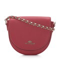 Damska torebka saddle bag skórzana na łańcuszku czerwona 97-4E-005-3