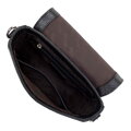 Damska torebka saddle bag ze skóry croco czarno - srebrna 99-4E-021-1S