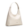 Damska torebka typu hobo ze skóry naturalnej kremowa 102-4E-605-0