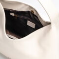 Damska torebka typu hobo ze skóry naturalnej kremowa 102-4E-605-0