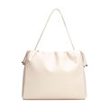 Damska torebka typu worek z imitacji skóry kremowa 102-4Y-408-0