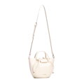 Damska torebka worek z imitacji skóry kremowa 102-4Y-405-0