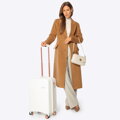 Damski płaszcz z wełny z domieszką kaszmiru camelowy 101-9W-703-5