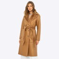 Damski płaszcz z wiązaniem dwustronny brązowy 99-9W-000-5
