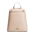 Dámsky kožený batoh lichobežníkového tvaru béžový 100-4E-601-9