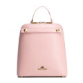 Dámsky kožený batoh lichobežníkový ružový 100-4E-600-P