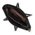 Damski shopper ze skóry we wzór croco czarno - złoty 100-4E-618-1G