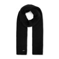 Damski szalik w poziome paski czarny 99-7F-030-1