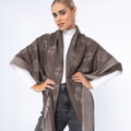 Chusta damska z bambusem tkany w monogram brązowa 97-7D-002-9