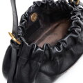 Damski worek ze skóry naturalnej mini czarny 102-4E-616-1