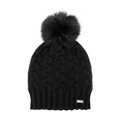 Damski zestaw zimowy czapka z pomponem i szalik czarny 103-SF-109-1