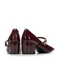 Damskie czółenka ze skóry lakierowanej w szpic bordowe 101-D-403-3