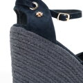 Dámske espadrilky na klinovom podpätku modré 100-DP-804-N