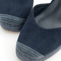 Damskie espadryle na koturnie z wiązaniem granatowe 100-DP-804-N