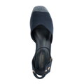 Damskie espadryle na koturnie z wiązaniem granatowe 100-DP-804-N
