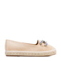 Dámske espadrilky s bižutérnou ozdobou béžové 100-DP-208-9
