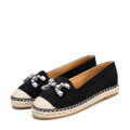 Dámske espadrilky s bižutérnou ozdobou béžové 100-DP-208-1