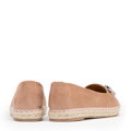 Damskie espadryle z biżuteryjną ozdobą beżowo - różowe 100-DP-208-P