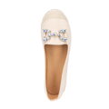 Damskie espadryle z biżuteryjną ozdobą jasny beż 100-DP-208-9