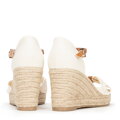Damskie espadryle z kokardą z przodu kremowe 98-DP-500-9