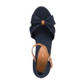 Damskie espadryle z kokardą z przodu granatowe 98-DP-500-N