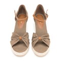 Damskie espadryle z kokardą z przodu khaki 100-P-812-4