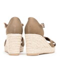 Damskie espadryle z kokardą z przodu khaki 100-P-812-4