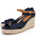 Damskie espadryle z kokardą z przodu granatowe 98-DP-500-N