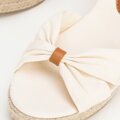 Damskie espadryle z kokardą z przodu kremowe 98-DP-500-9
