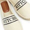 Damskie espadryle z lamówką z logo kremowe 100-P-811-9
