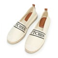 Damskie espadryle z lamówką z logo kremowe 100-P-811-9