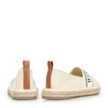 Damskie espadryle z lamówką z logo kremowe 100-P-811-9