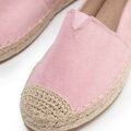 Damskie espadryle z plecionym noskiem różowe 100-DP-805-P