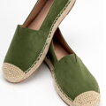 Damskie espadryle z plecionym noskiem zielone 100-DP-805-Z