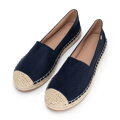 Damskie espadryle z plecionym noskiem granatowe 100-DP-805-N
